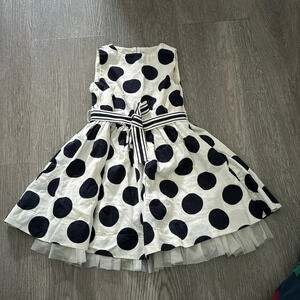 Crewcuts Navy polka dot tulle dress Full skirt and bow size 2